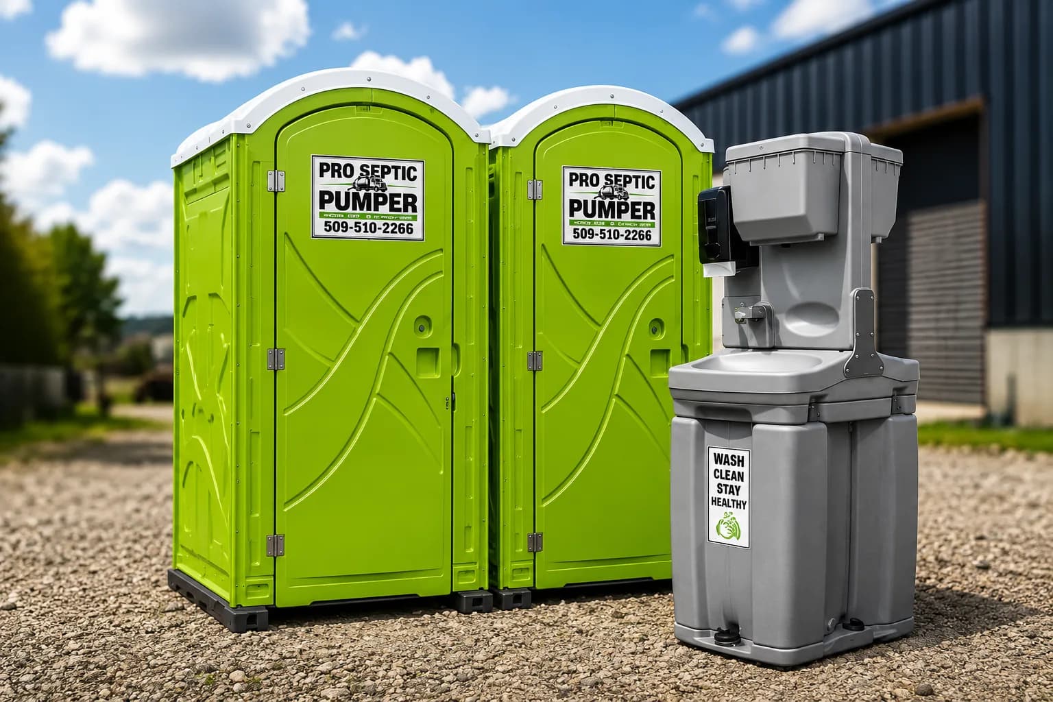 Pro Septic Pumper portable toilets and handwash station rental